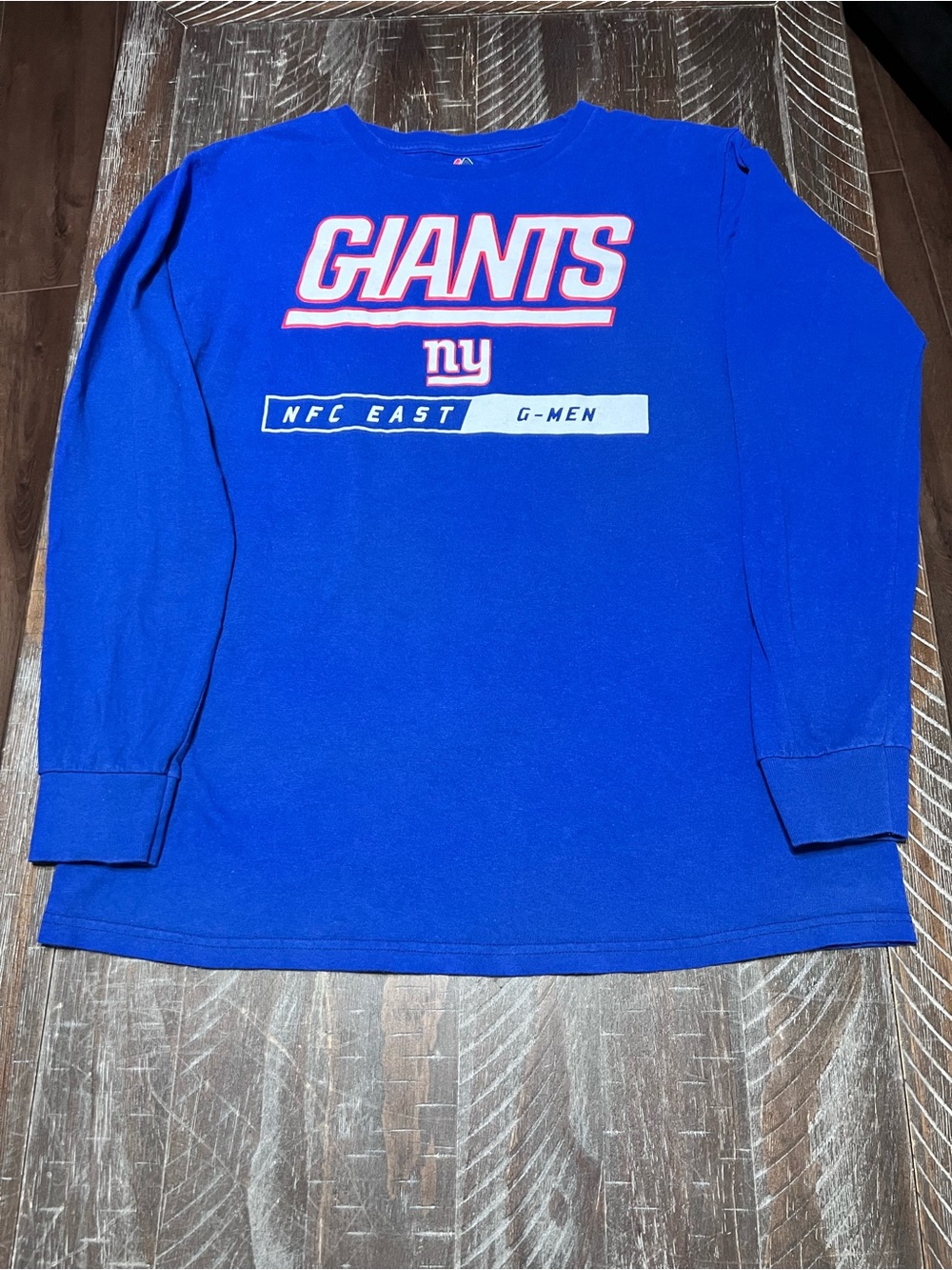 New York Giants Men’s by Majestic Long Sleeve T-Shirt Size Large